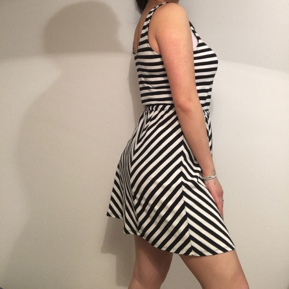 a new day Black and White Striped Dress